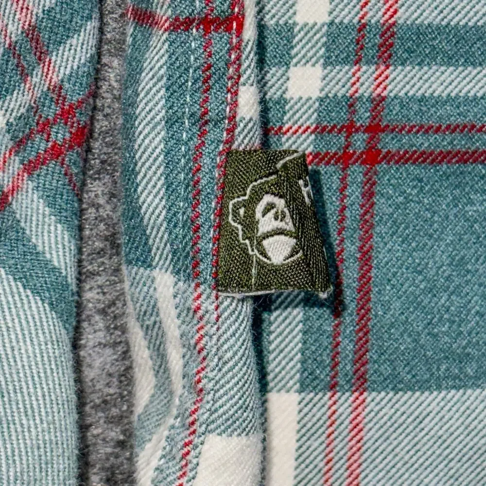 Howler Brothers Mens S Harkers Flannel Shirt Elbow Patches Green Cream Plaid